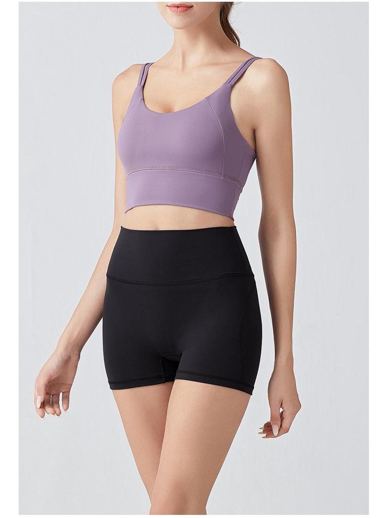 Европейский и американский спортивный бюстгальтер для йоги с двойными бретелями и съемными подушечками