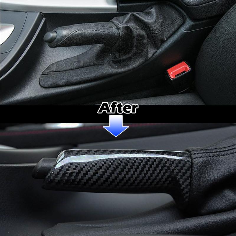 Carbon Fiber Pattern Hand Brake Lever Cover Shell Replacement Fit For E46 E60 E90 E92 F30 F32  F80 M4 M3 M2 Car Accessories