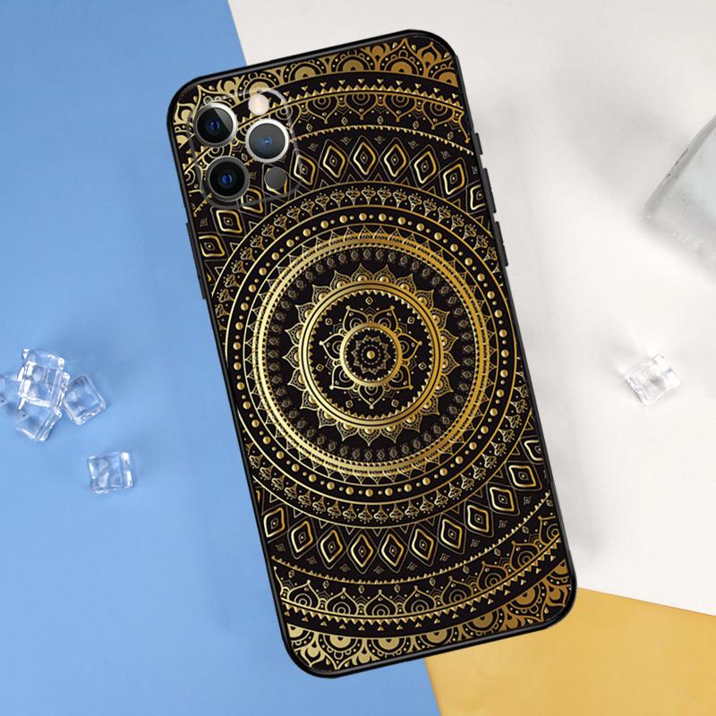 Индийский Цветочный Хна Мандала Чехол Для Телефона Для iPhone 16 Pro Max 12 13 Mini 11 14 15 Pro Max XR 16 15 Plus 16e Обложка Корпус