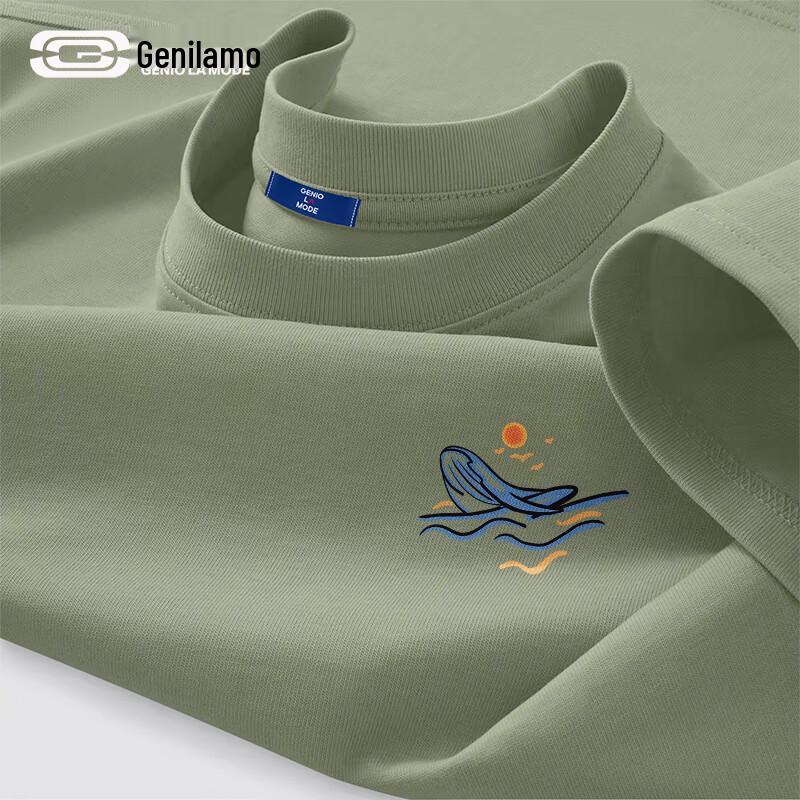 Мужская хлопковая футболка с графическим принтом свободного кроя GENIOLAMODE