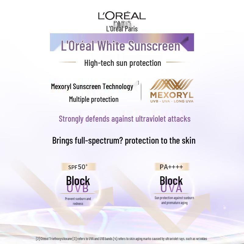 Солнцезащитный крем L'Oréal UV Defender Whitening с фиолетовым оттенком SPF50+ PA++++