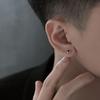 S925 Men's Earrings Men's Sterling Silver Simple Small Earrings Simple Black Diamond Earrings for Women
