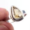 Natural Citrine Gemstone Handmade 925 Solid Sterling Silver Ring Size 6 Z5t99