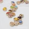 10PCS Gemstone Shank Buttons 11mm Round Metal Glossy Gem Buttons Woman Skirt Coat Buttons Multiple Colors