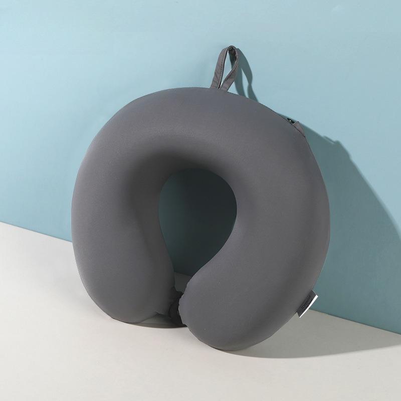 Cooling Silk U Shaped Pillow Memory Foam Soft Portable Foldable Neck Support for Travel Airplane Nap Comfortable Sleep Aid