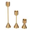 3 Pcs Candle Holders Different Heights Gold Candlestick Holders Taper for Home Decoration Holiday