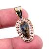 Natural Pietersite Gemstone 925 Solid Sterling Silver TwoTone Pendant 1.25" J1f43