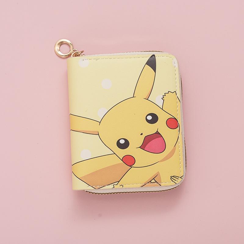 New Fashionable Cute Small Fresh Printed Change Bag Cartoon Animation Schoolgirl Short Zipper Small Wallet