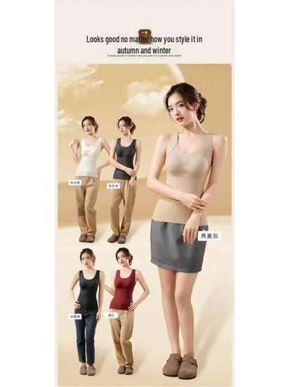 Сохраняй тепло 033: Женский жилет из тутового шелка и кашемира с самоподогревом – прилегающий базовый слой для осени/зимы