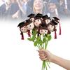 Мягкая пряжа Крючком Букет цветов для мальчика/девочки/собаки со шляпой выпускника Подарок за академические достижения для студентов и учителей