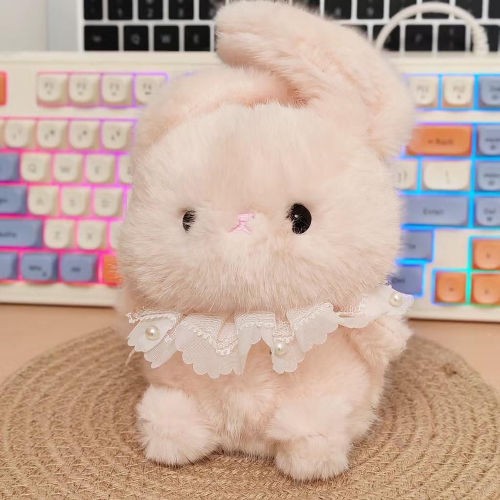 Cute Bunny Cat Panda Sheep Animal Short Plush Keychain Toy Material Decor Home