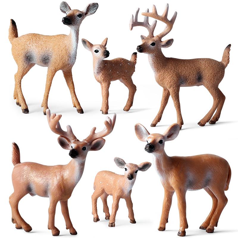 Christmas Forest Animal Ornaments Set: Deer, Elk, Reindeer, and Squirrel Models