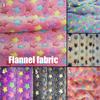100*160cm Winter Warm Plush Fabric Cute Little Star Pattern Velvet Flannel Fabric For Diy Bedding Pajamas Pet Pad Blanket