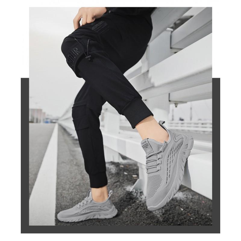 Men's Shoes Breathable Mesh Thin Anti Odor Sports Soft Sole Lightweight Comfortable Running Travel Coconut