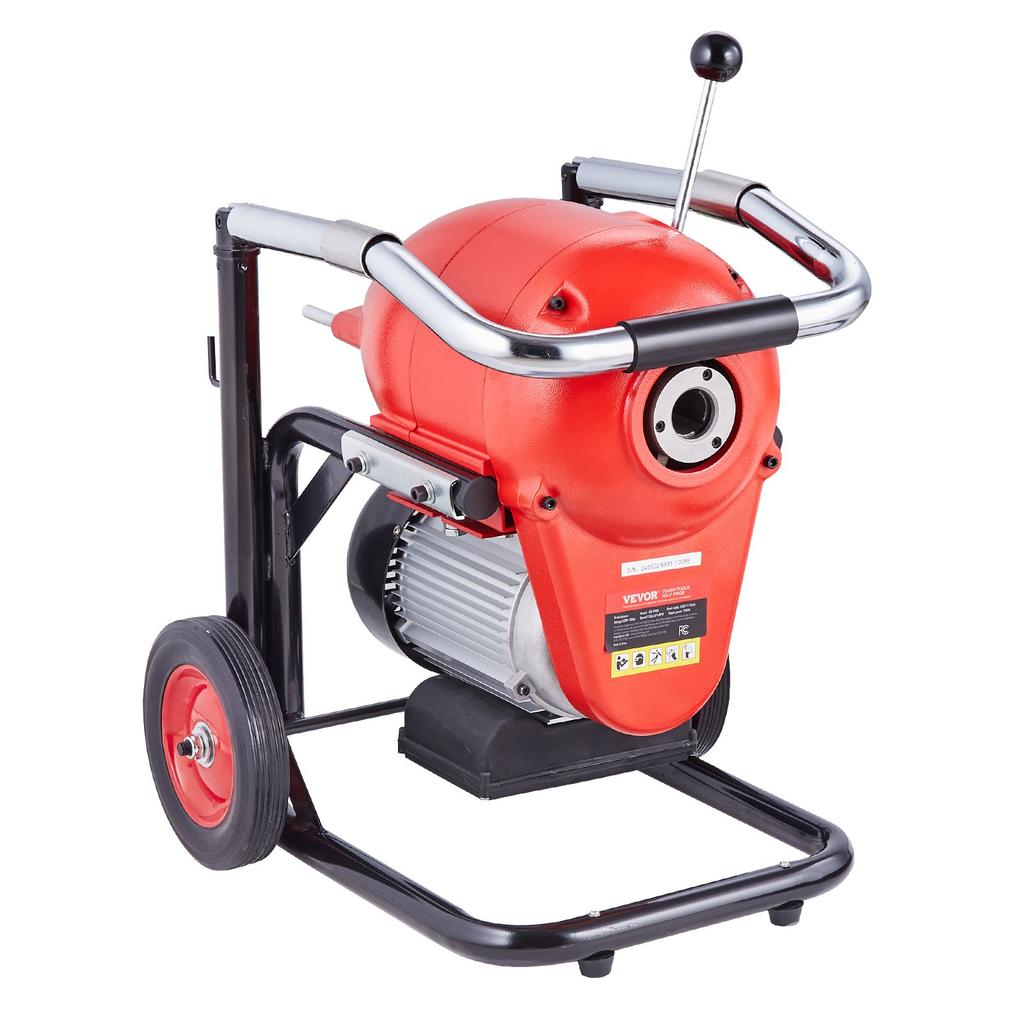 VEVOR Drain Cleaner Machine 3657.6 cm x 1.52 cm 1100W Sectional Snake Auger Manual Feed