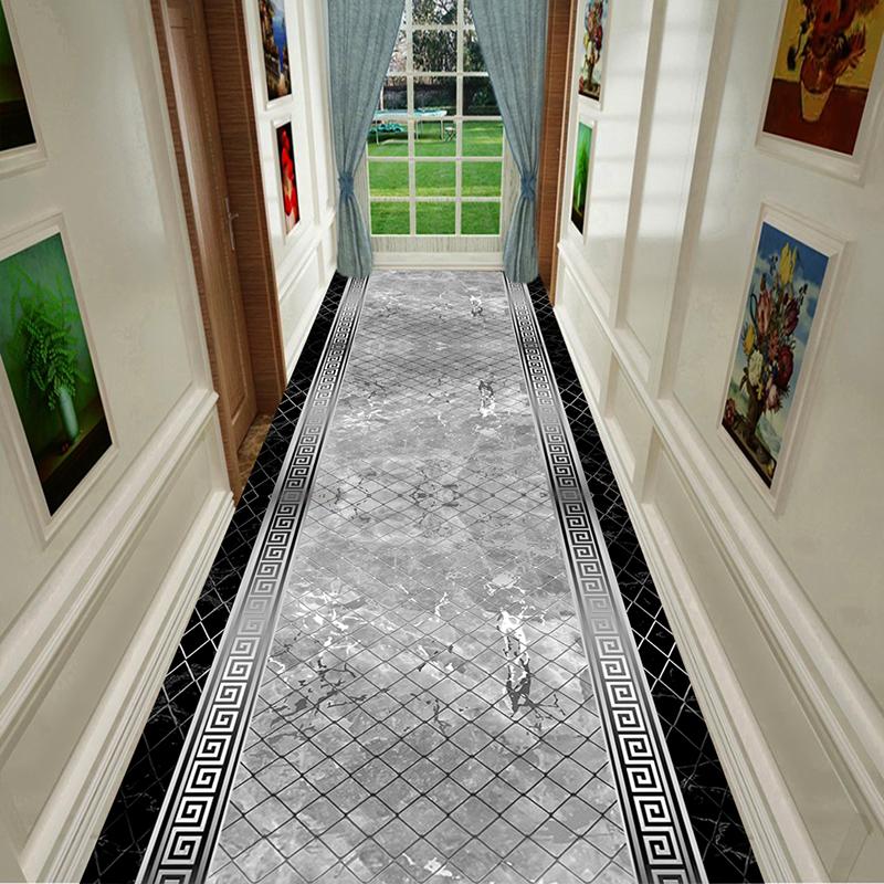 European Style Luxury Long Corridor Carpet Decoration Home Hall Runner Aisle Rugs Hotel Stair Passageway Non-slip Washable Mat
