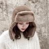 JIAHG Russian Pilot Warm Russian Pilot Cap for Men and Perfect for and Outdoor 3 with Ear Perfect for Fall and Slimming Brown Cap, Women, Unisex,