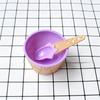 Ice Cream Bowl Set Double Layer Plastic Cup Creative Mixing Bowl Ice Cream Cone Shape DIY Ice Cream Tools Icecream Bowl Spoon