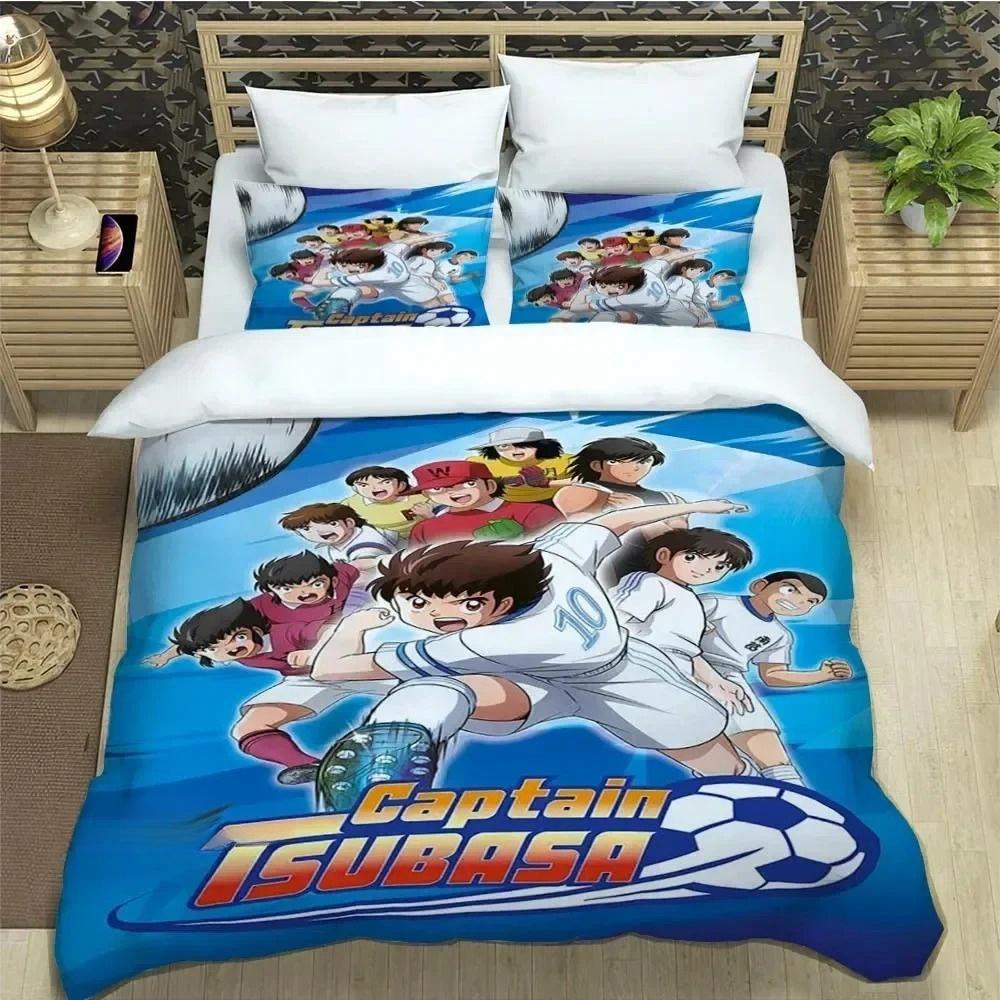 Новая коллекция постельного белья по аниме Captain Tsubasa Пододеяльник с наволочкой Размеры: Твин, Фулл, Квин, Кинг Постельное белье Домашний текстиль