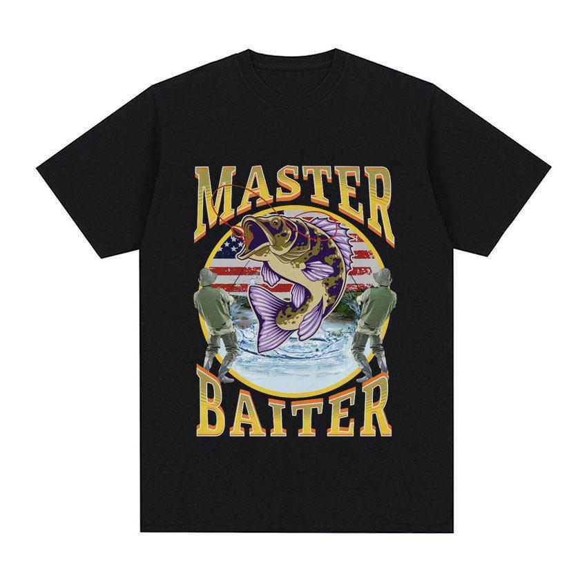 Funny Master Baiter Fishing Parody TShirt Summer Unisex Women Clothing Fashion Harajuku Kawaii Tshirt Womens Y2K Clothing Tops