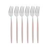 6Pcs Fruit Fork Luxury Flat Handle Stainless Steel Rose Gold Matte Cake Forks Lovely Mini Fork Used For Cake In Party Fork Restaurant