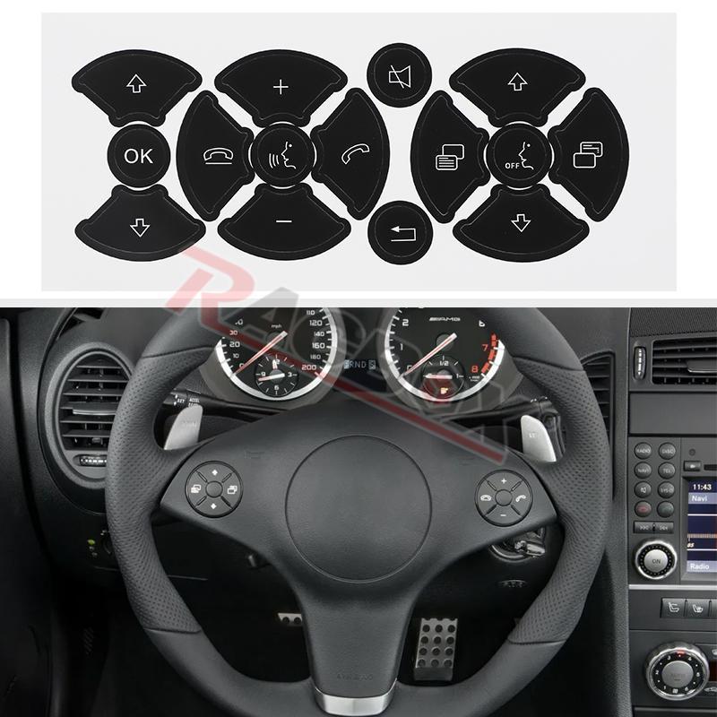 Car Center Console Button Repair Stickers Set for Mercedes Benz C-Class SLK CLS SL GLK A B E-Class W204 C204 W218 W212 W176 W246