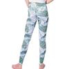 Machikaada Yoga Tights Green Women's Pants, Leggings, Sports, Long, High-Waisted (Small, Flower)