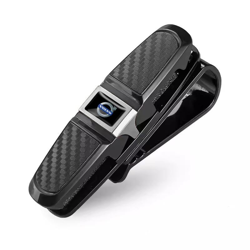 Car Glasses Case Auto Sun Visor Glasses Holder Clip Sticker For Volvo ES90 EC40 EX40 EM90 XC90 V90 V60 XC60 V40 S80 S60 S90 C40