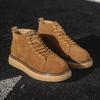 Workwear Short Boots  Winter New Leather Men's Shoes Thick Soled Casual Shoes Retro British Style Versatile Board Shoes