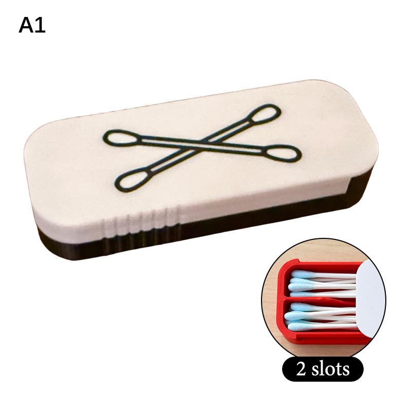 1pc Mini Sliding Cotton Swab Storage Box Portable Swab Case For Travel And Daily Use Multi-Compartment Dust-Proof Keeps Clean