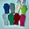 Pure Color Wool Knitted Gloves Wool Warm Gloves New Female Crochet Glove  Winter