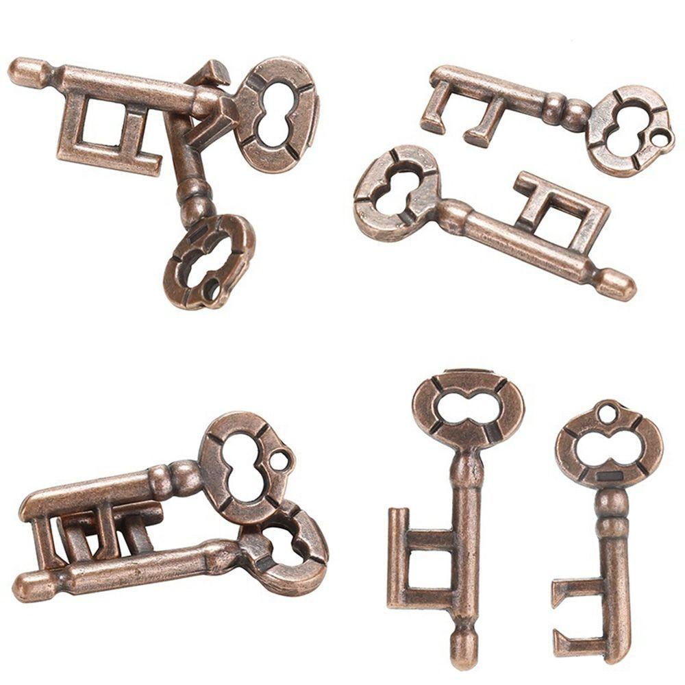 Cast Kid IQ Test Brain Tester Puzzle Intelligent Toy Key Puzzle