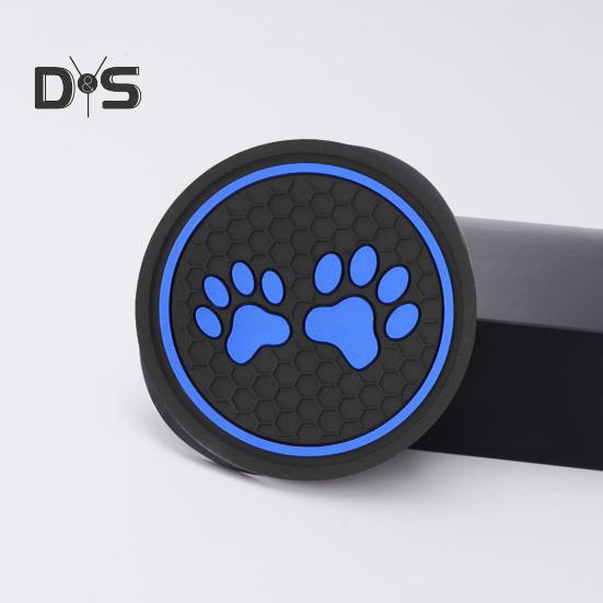 Автомобильная круглая бутылка для воды, силиконовая подставка для собачьей лапы, держатель для чашки с принтом в виде лапы, противоскользящий, устойчивый к слуху силиконовый коврик для чашки, аксессуары для салона автомобиля