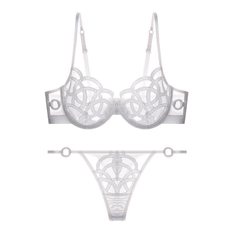 TERMEZY New Thin Lace Underwear Women Bralette Push Up Brassiere Sexy Hollow Out Bra Set French Lingerie Female Bra and Panty Set