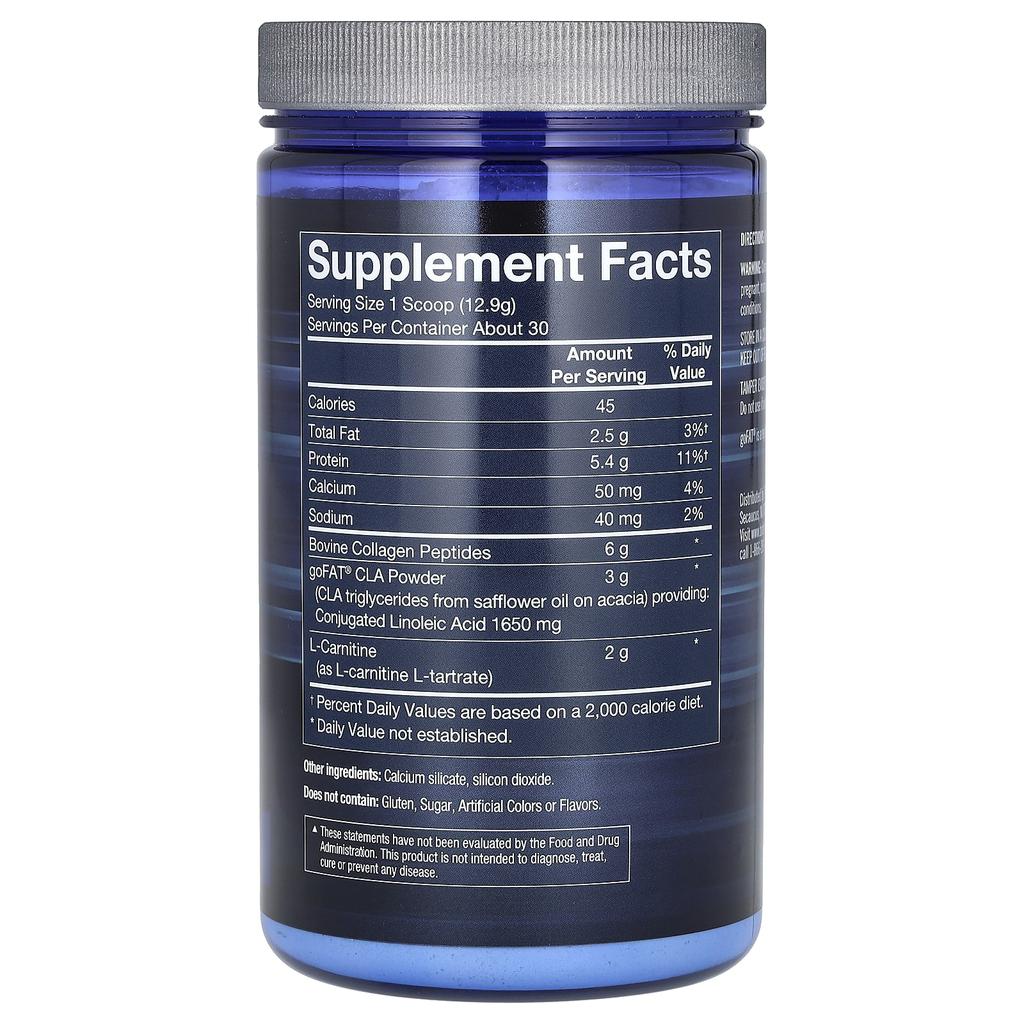 Cla Carnitine Collagen, Unflavored, 387G(13.65Oz)