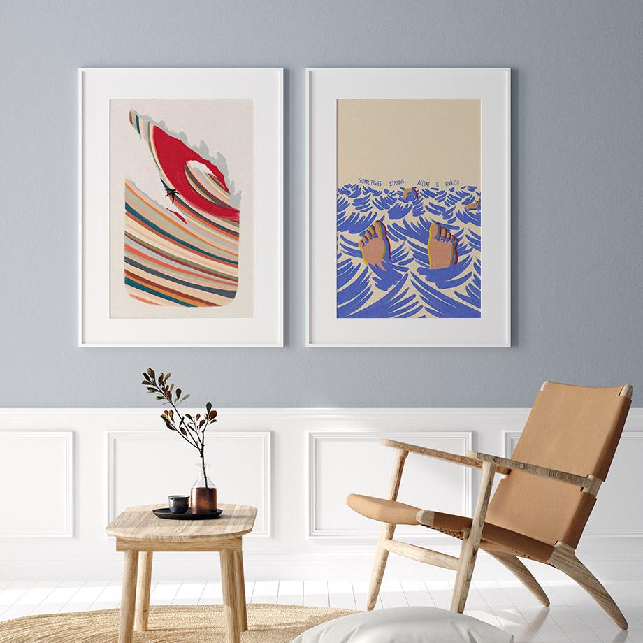 Винтажные постеры для серфинга, пляжа, океана, печать на холсте, настенная картина, искусство, современная мода, ретро, ​​абстрактный декор интерьера гостиной