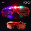 50 шт. светодиодных очков, светящиеся солнцезащитные очки для вечеринок, жалюзи, очки-жалюзи, светящиеся в темноте, неоновые, рождественские, день рождения, свадьба, вечеринка, принадлежности