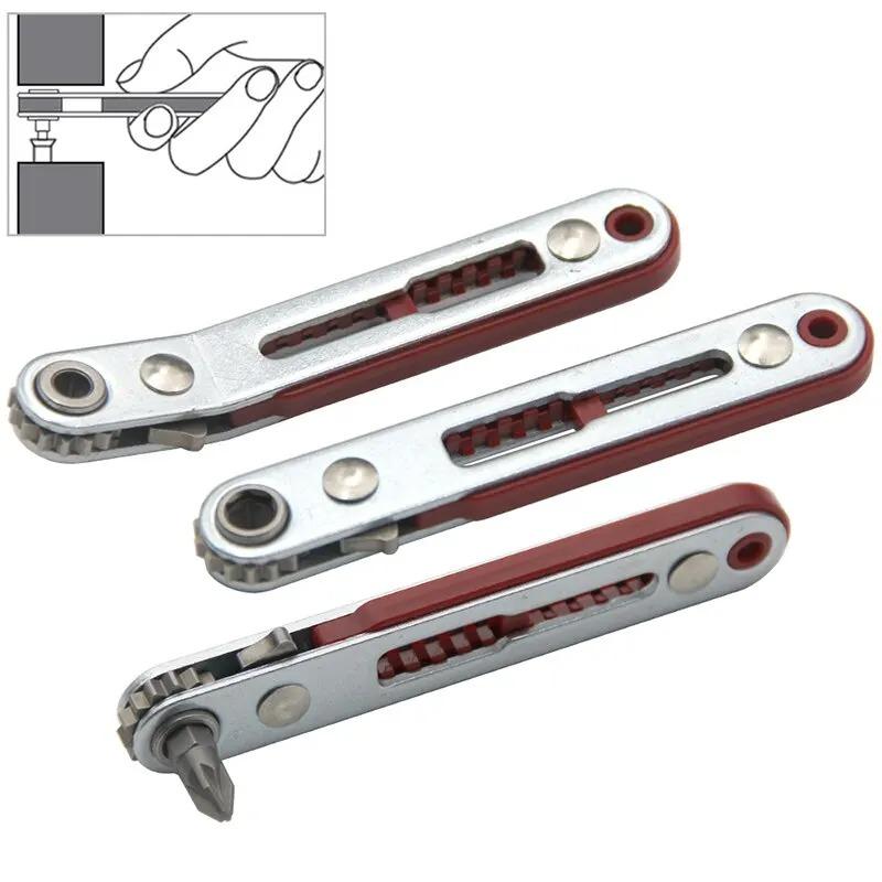Convenient Multi-functional Bidirectional Ratchet Screwdriver, Angled Flat Wrench, Cross Screwdriver, and Flathead Tool