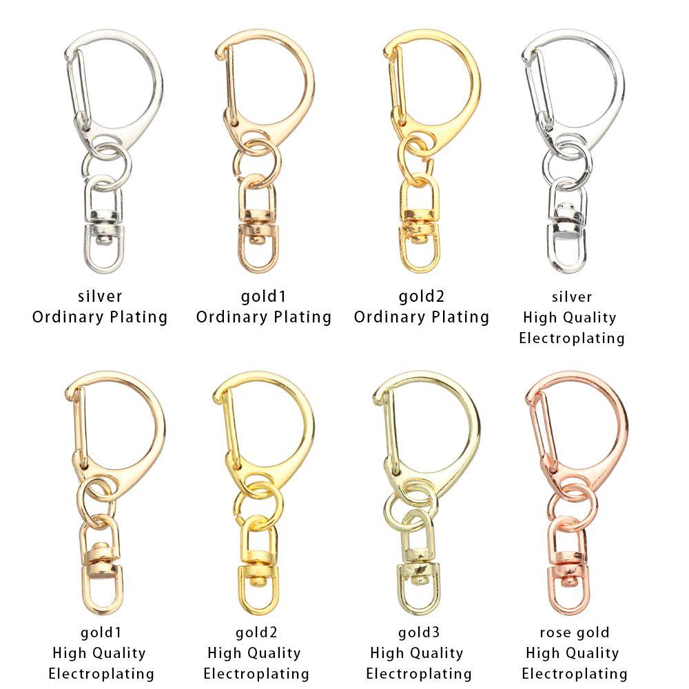 10Pcs Metal DIY KeyChain Split Ring Collar Carabiner Snap Bags Strap Buckles Hook Lobster Clasp