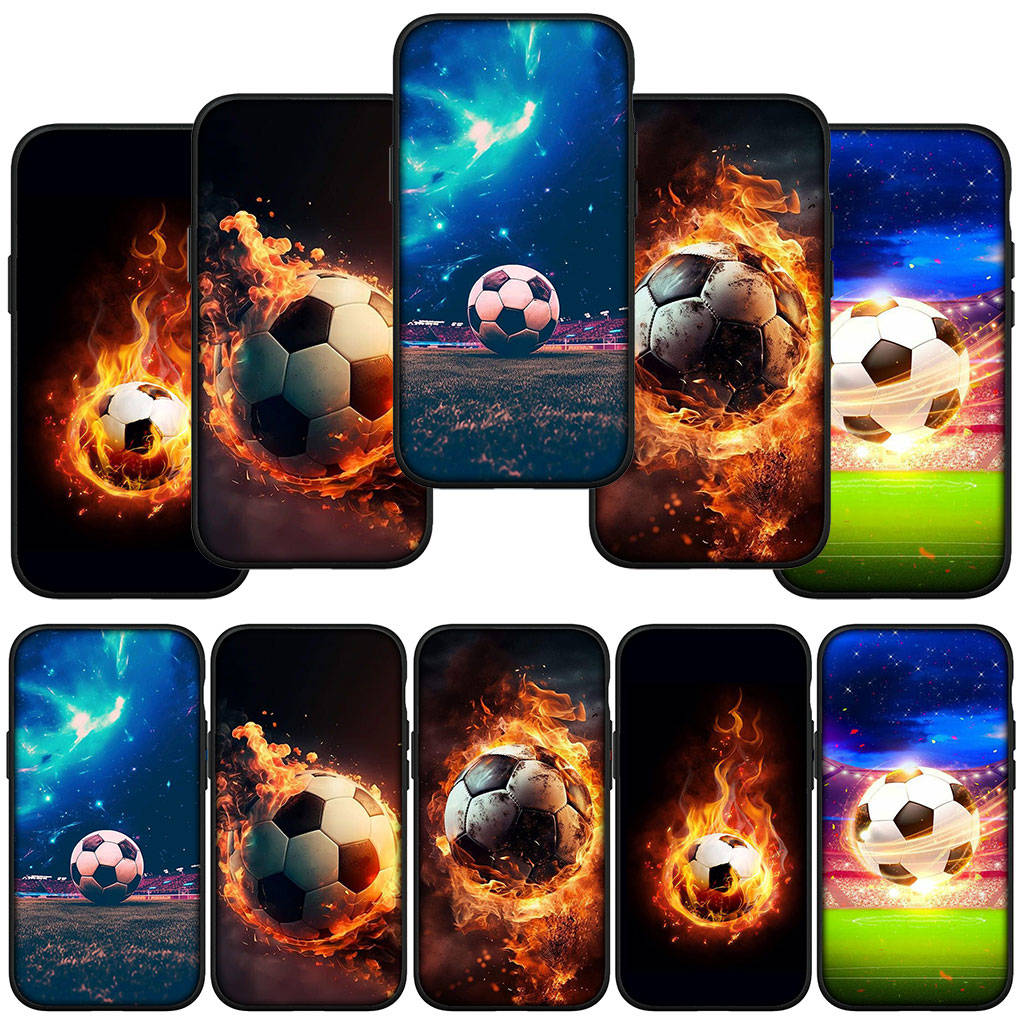 For iPhone 15 14 Xiaomi Redmi Note 13 12 11 Pro Max X 8 7 XR Samsung Galaxy A24 A15 A05 S24 S23 Huawei OPPO A38 Soccer Sports Football NO7 Phone Case