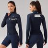 Женская быстросохнущая облегающая куртка с длинным рукавом для фитнеса для бега на открытом воздухе, йоги и тренировок