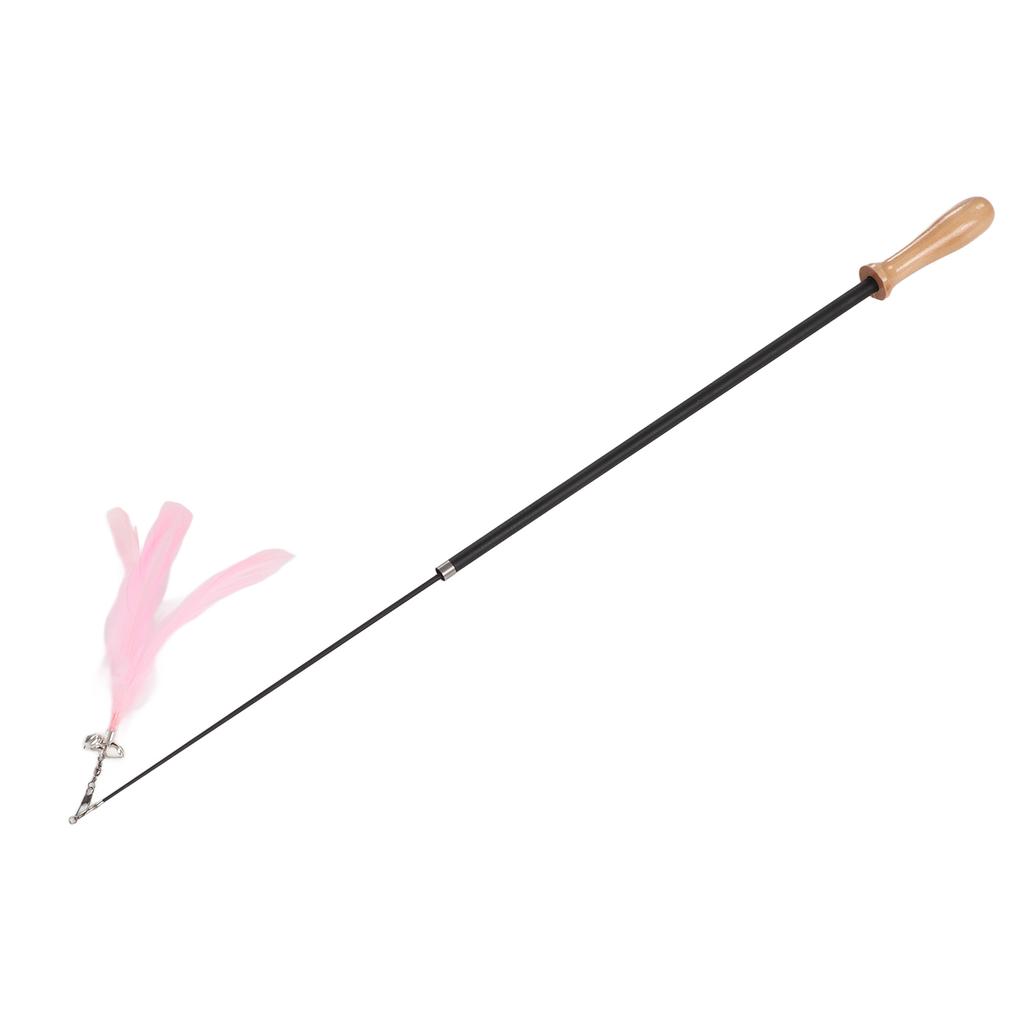 Кошачья палочка-дразнилка, выдвижная интерактивная игрушка-перо для кошек с колокольчиком для котенка, розовый
