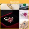 Blue Zirconium Pink Ring Copper Base Gold Plating Conscious Decoration Women