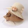Summer Sun Hat Beach Straw Hat Seaside Flower Fisherman Hat Sun Protection Straw Bucket Hat