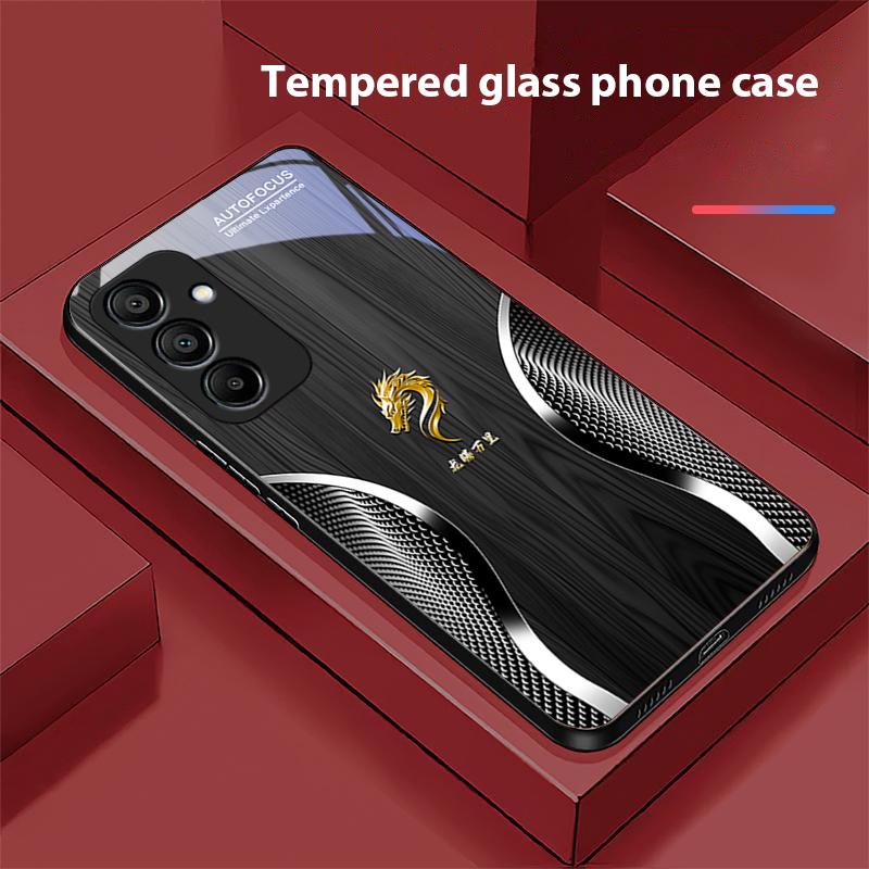 Деревянный Дракон Черный Для Samsung Galaxy A15 5G 54 4G 51 50 24 35 90 71 12 51 53 52S 80 22 34 Черный Чехол для телефона из закаленного стекла