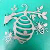 Home Garden Decor Metal Honeycomb Bee Silhouette Art Pendant Outdoor Stake Fence Creative Garden Decoration Crafts Accessories