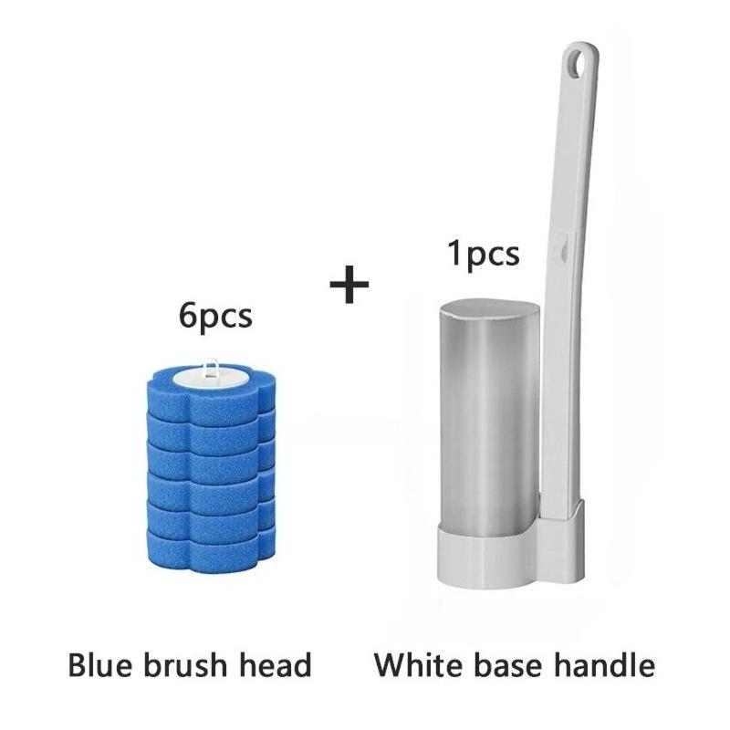 Disposable Toilet Brush Set Long-Handled Cleaning Tool with Sterile Replacement Heads Toilet Cleaner Set for Home And Hotel