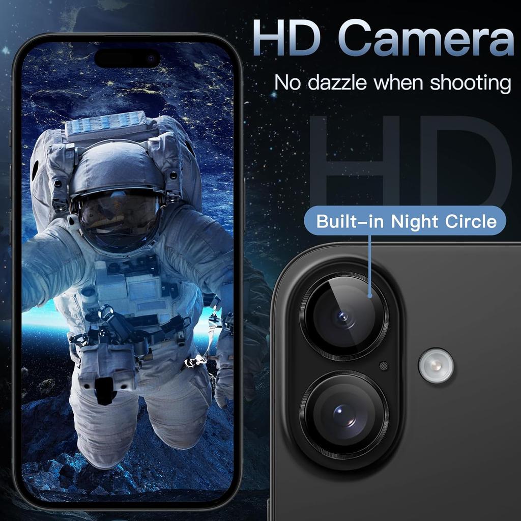 Защитная крышка объектива камеры для iPhone 16 Plus 15 Pro Max 14 13 Mini 12 11 iPhone16 16Plus 16Pro 15Pro Закаленное стекло Металлическое кольцо Защитный аксессуар