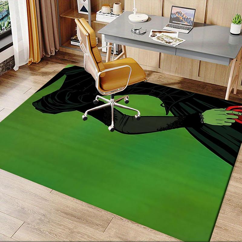 Gothic, Silhouette Pattern Polyester Office Carpet Chair Mats, Home Decor Dormitory Floor Protector