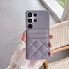 Половина упаковки Чехол для мобильного телефона из кожи ягненка для Samsung S25 Plus Маленький ромбовидный с ароматом S22 S23 S24 Ultra Жесткий чехол с карманом для карт